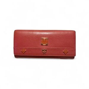 Authentic MCM Pink/Red Trifold Leather Wallet